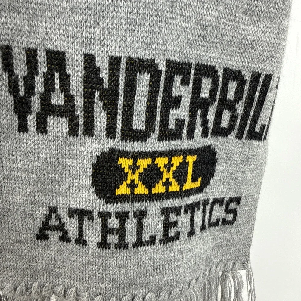 Vanderbilt Athletics Grey/Black/‎ XXL Acrylic 54inch Excluding Tassels Scarf